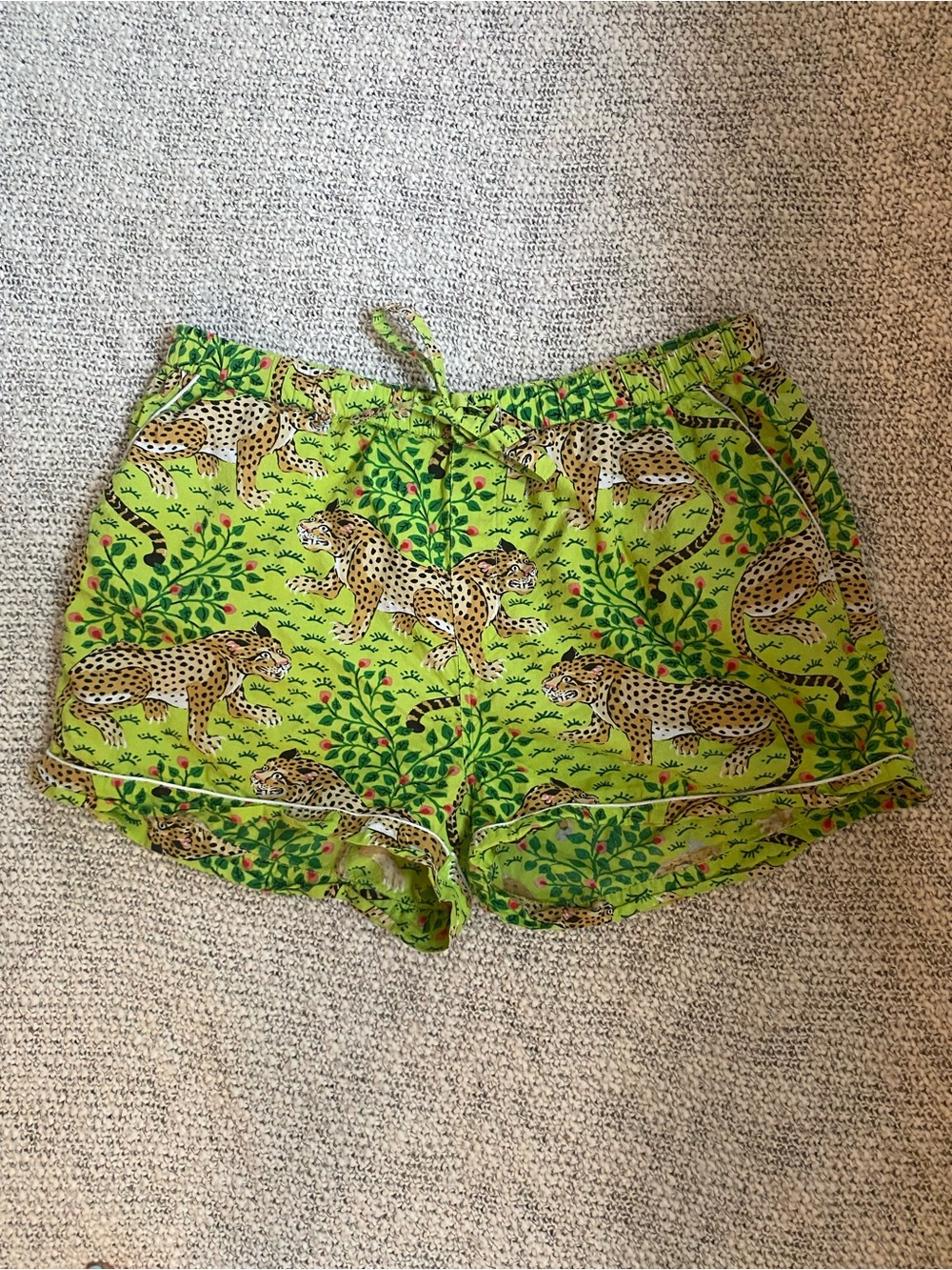 Printfresh Bagheera Organic Cotton Pajama Shorts Green Women’s Size Medium M